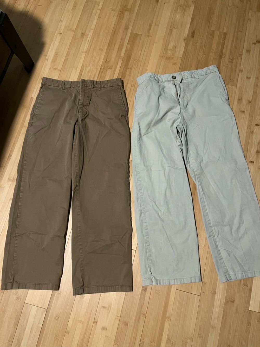 Old Navy Brown and Light Gray Men’s Chino Pants - Two Pack